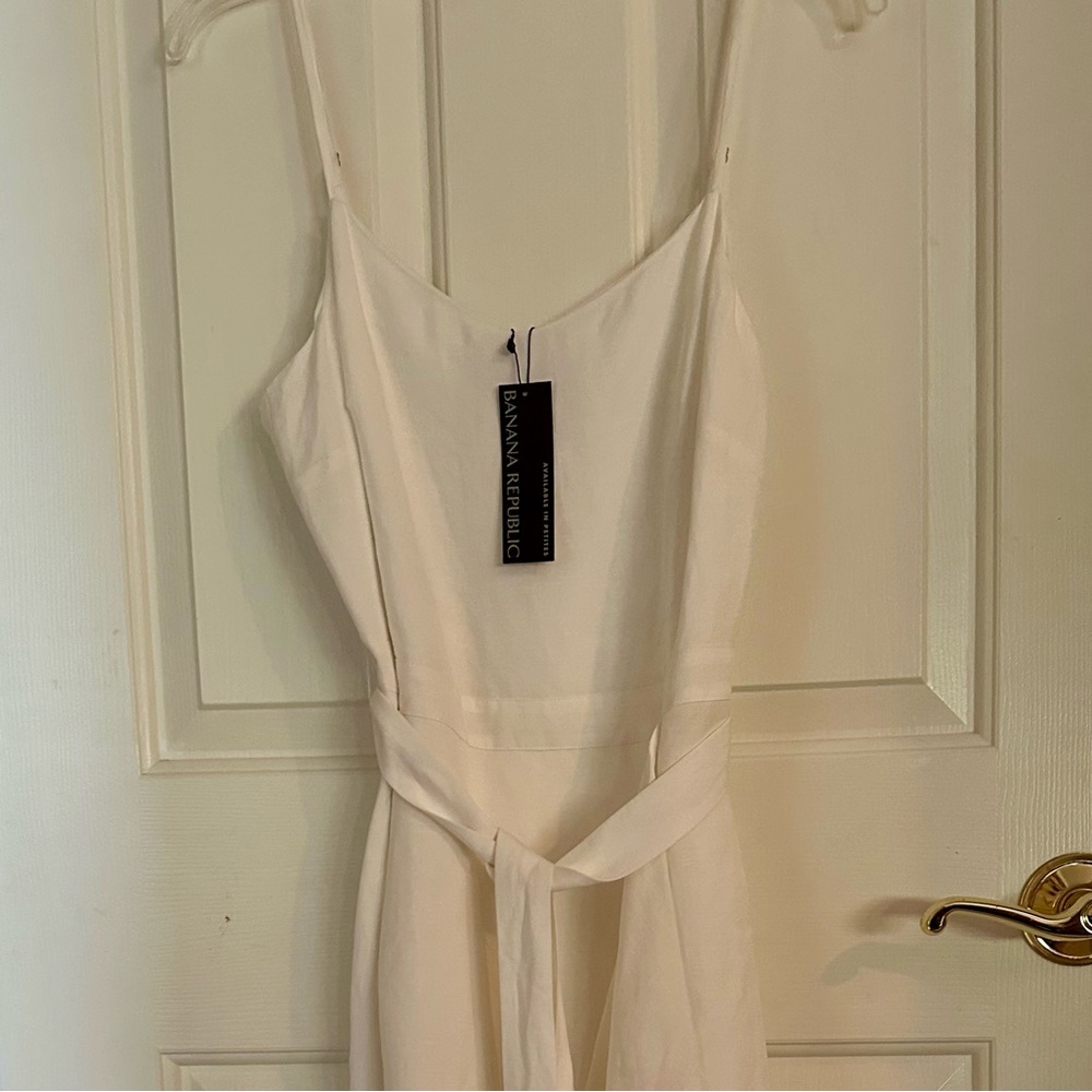 Banana Republic White Linen tie waist Dress - Picture 7 of 10
